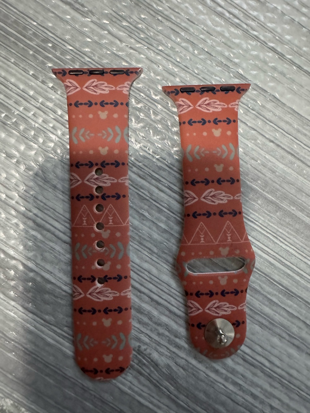 Floral Coral Disney Pattern Silicone Watch Band - Women's Accessory